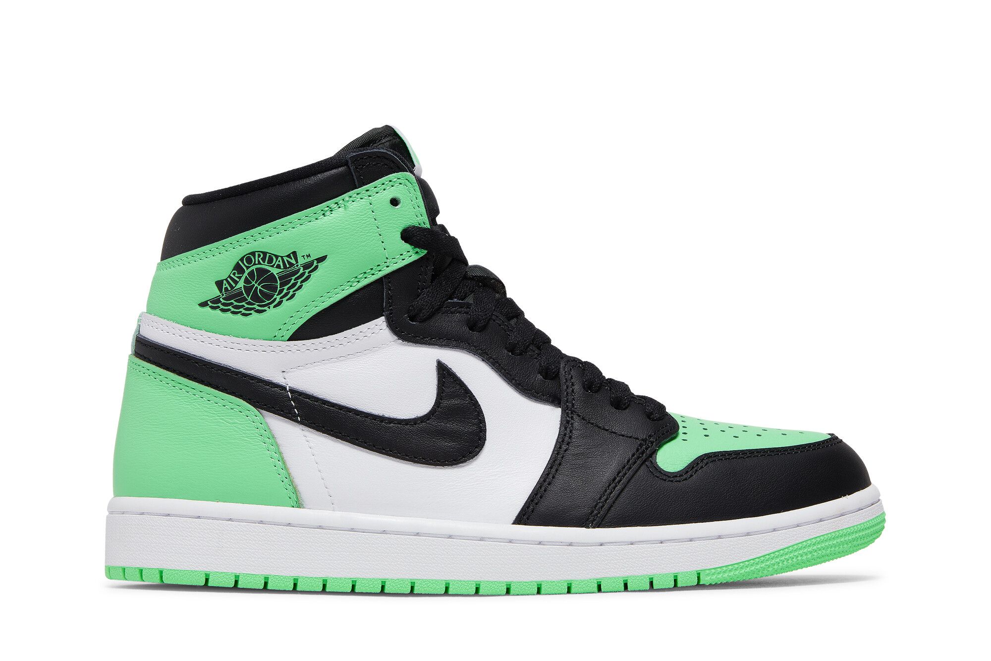 Jordan 1 Retro High OG Green Glow Trainers - White/Black/Green Glow - DZ5485-130