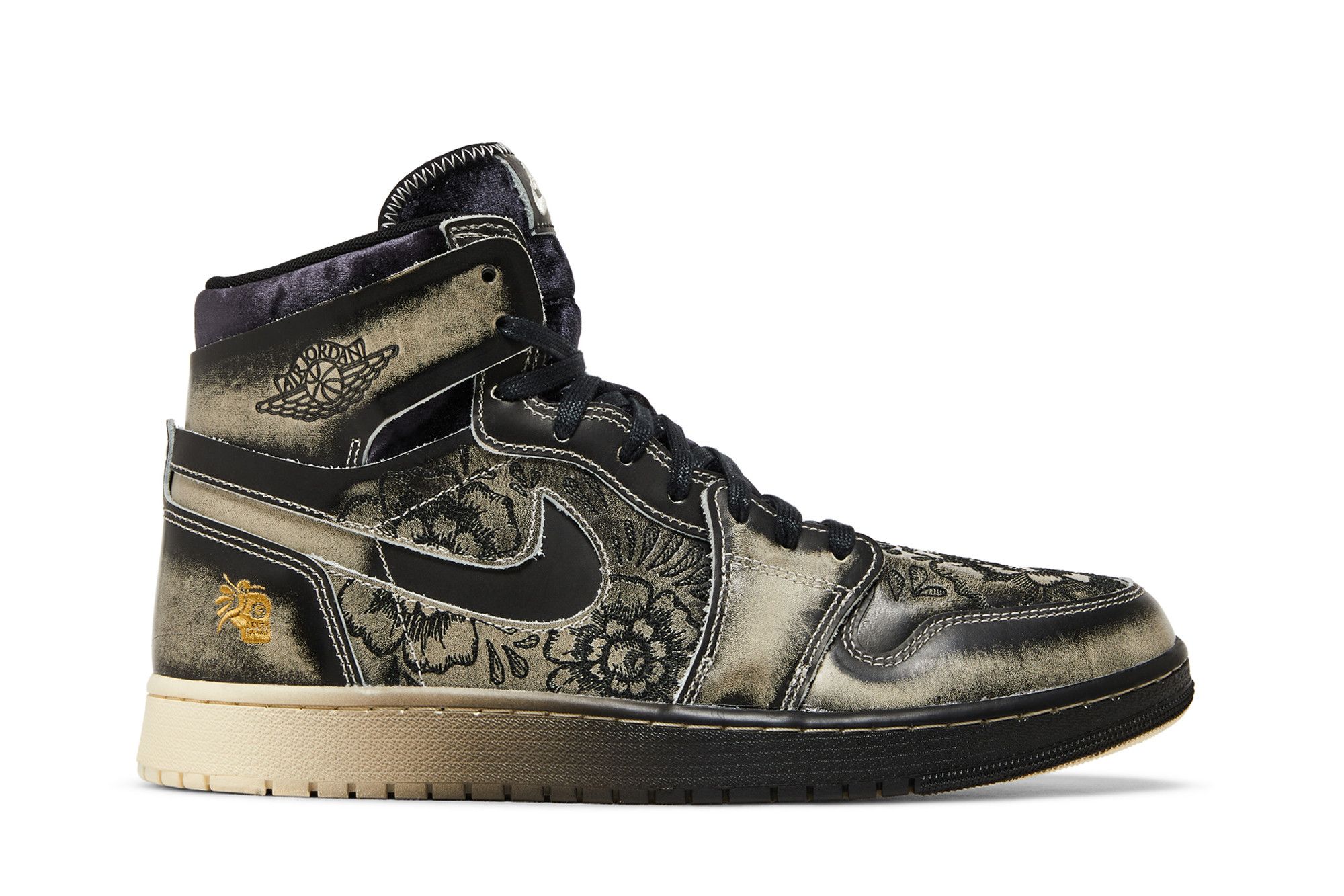 Jordan 1 High Zoom Air CMFT 2 Dia De Muertos FQ8155-010 Black Sneakers