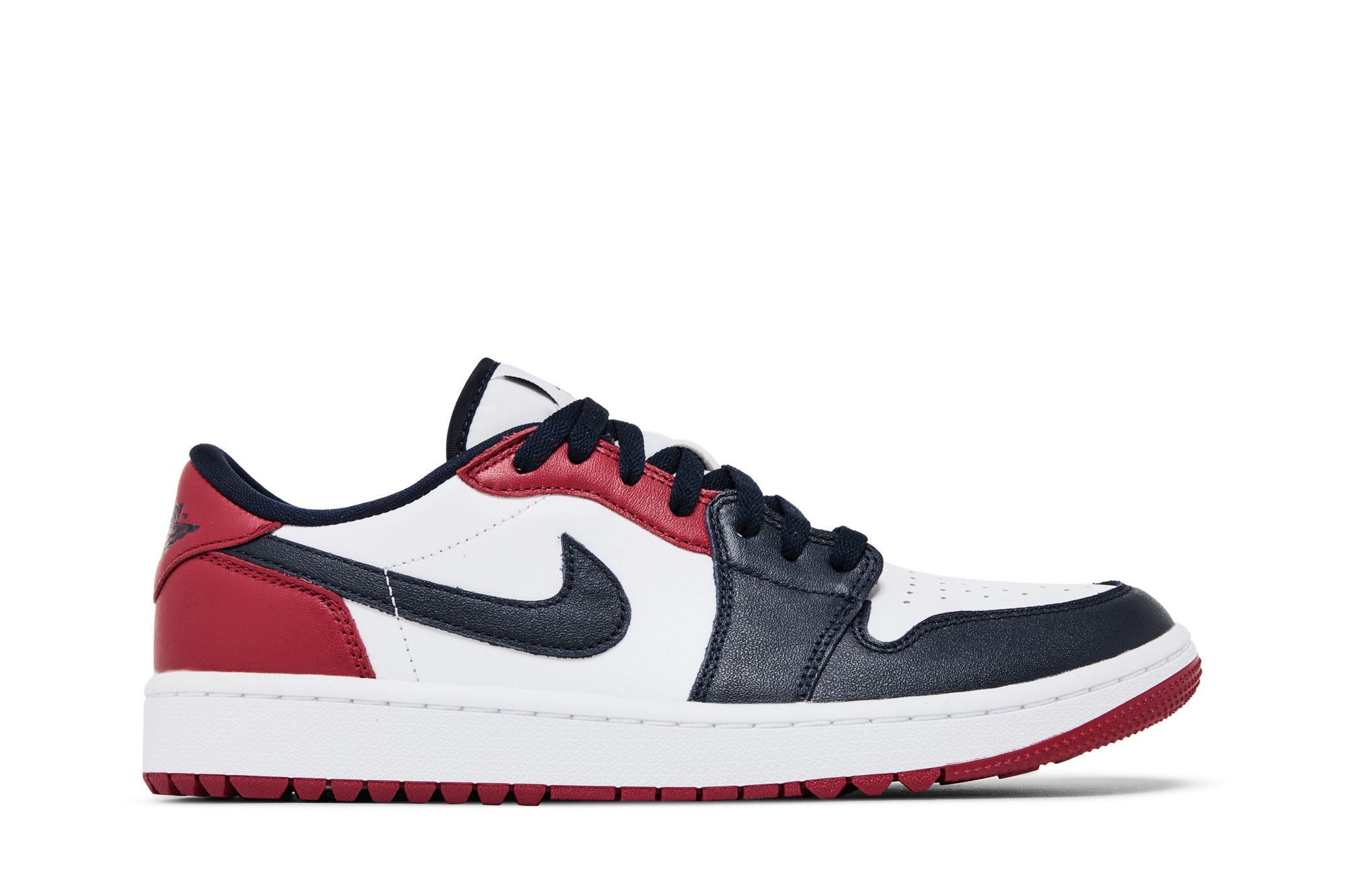 Jordan 1 Retro Low Golf Shoes - White/Obsidian/Varsity Red - DD9315-113