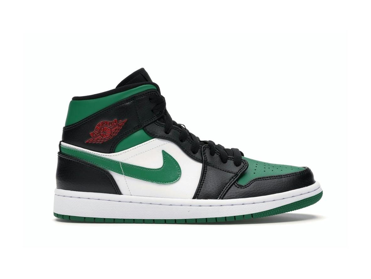 Jordan 1 Mid Green Toe 554724-067 Black Gym Red White Pine Green Sneakers