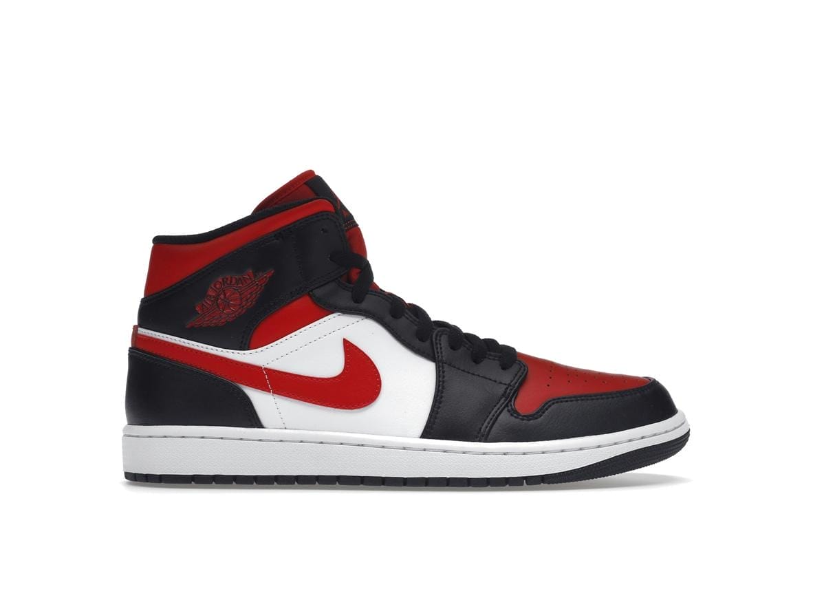 Air Jordan 1 Mid White Black Red 2022 (554724-079)