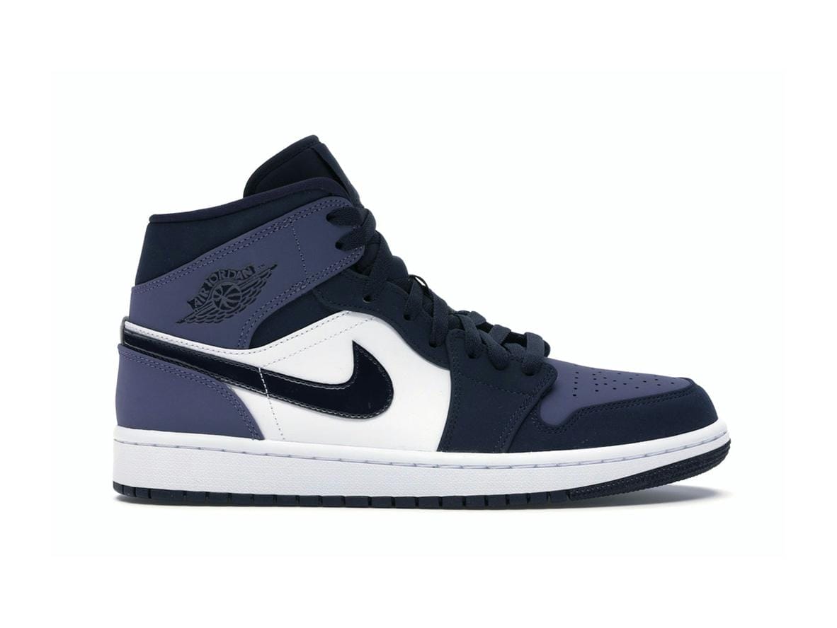 Jordan 1 Mid Obsidian Sanded Purple Sneakers 554724-445