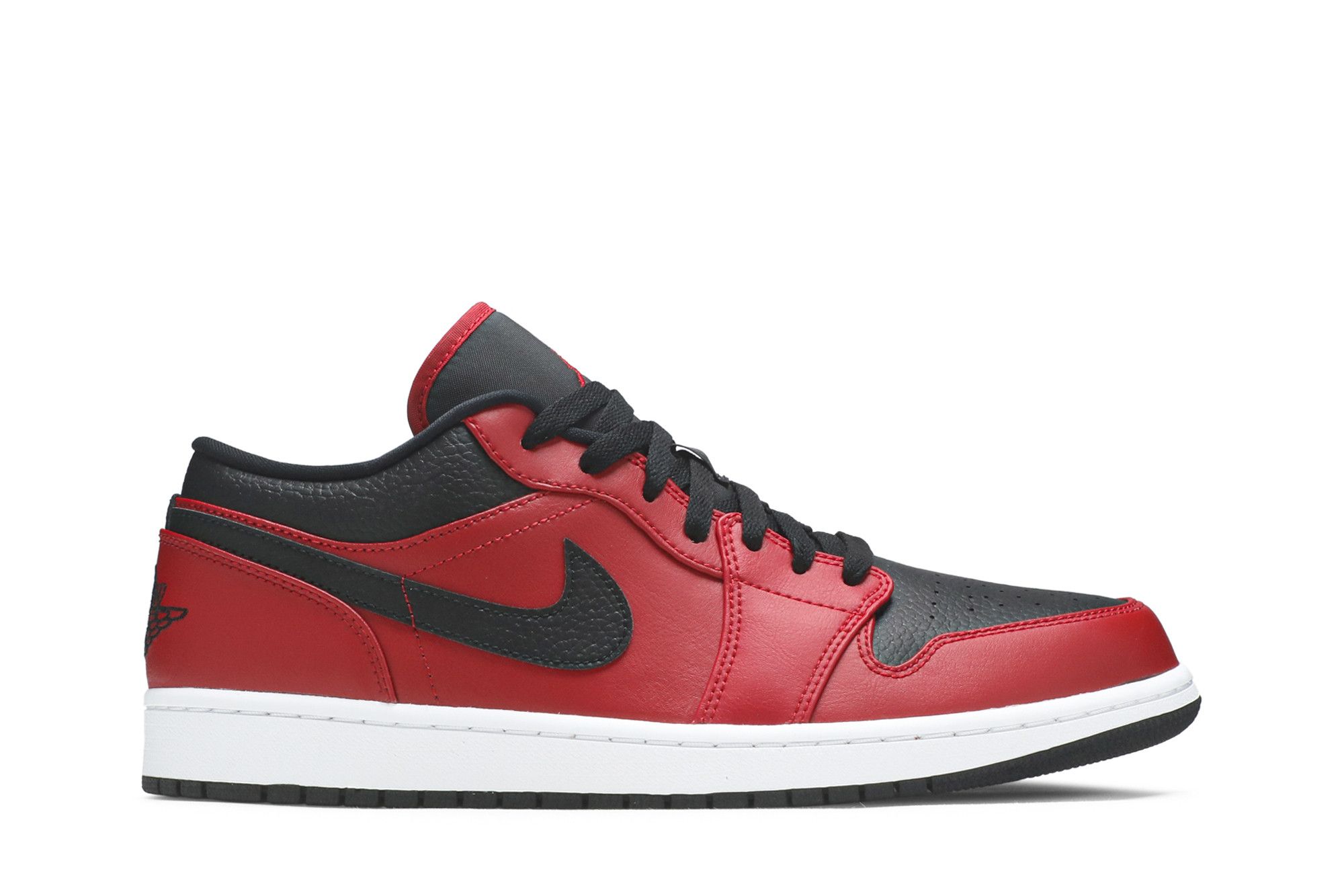 Air Jordan 1 Low Reverse Bred Pebbled Swoosh (553558-605)