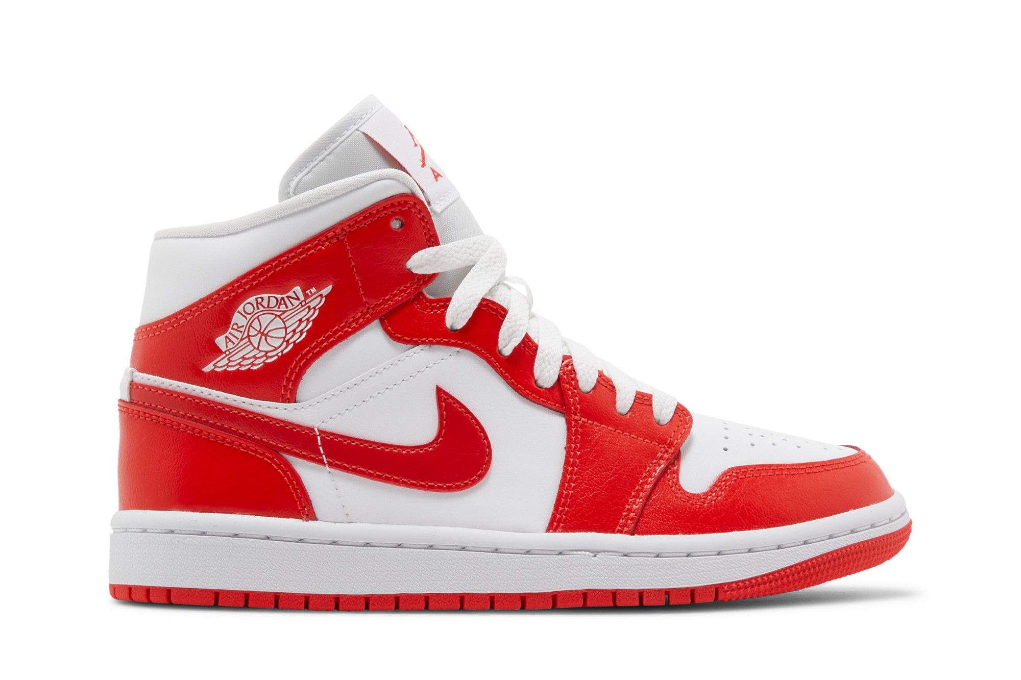 Women's Air Jordan 1 Mid Syracuse White Habanero Red BQ6472-116