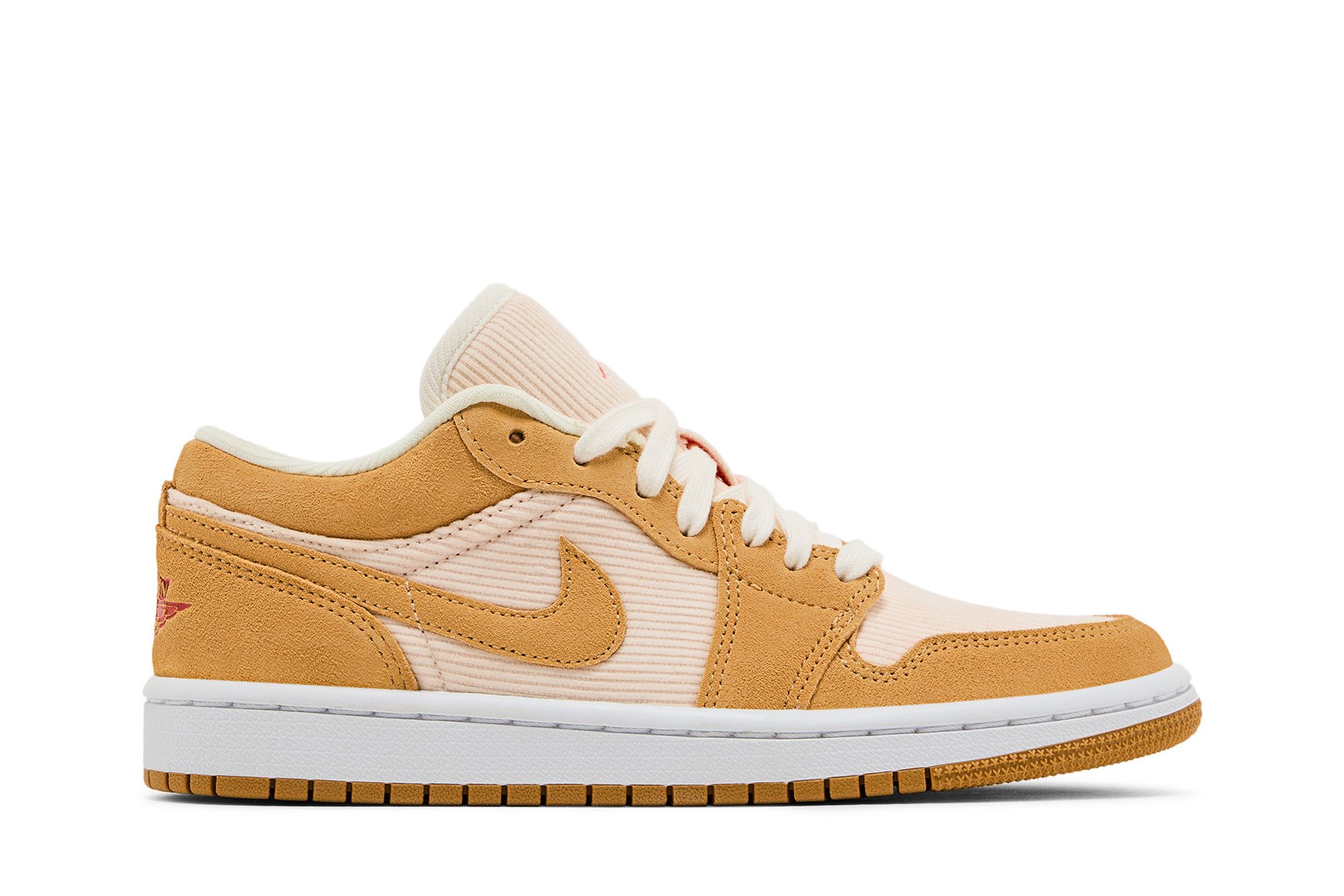 Women's Air Jordan 1 Low SE Twine Orange Quartz Corduroy Sneakers DH7820-700
