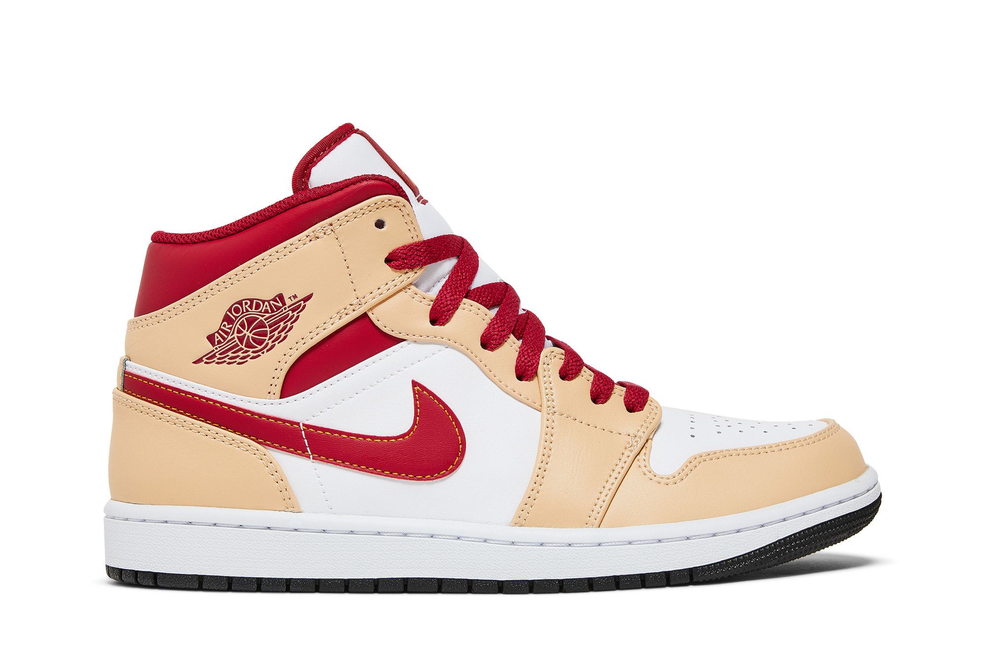 Air Jordan 1 Mid Light Curry Cardinal 554724-201