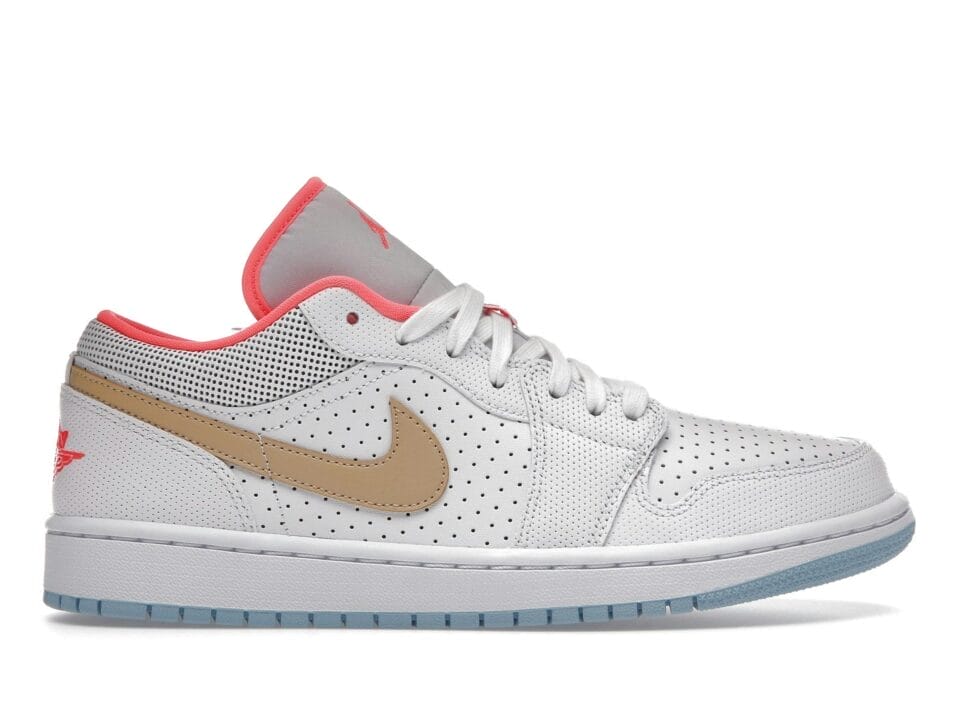 Women's Jordan 1 Low SE White Sesame Leather Trainers - DC9509-100
