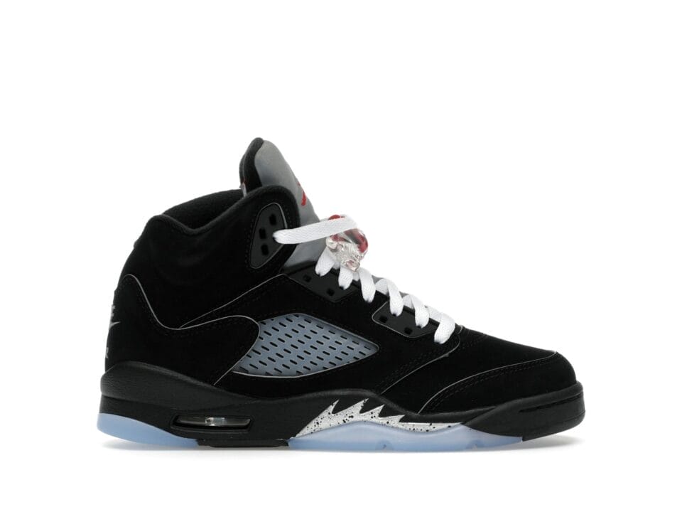 Jordan 5 Retro OG Black Metallic Reimagined (GS) Sneakers - Black/White/Silver - HF3976-001