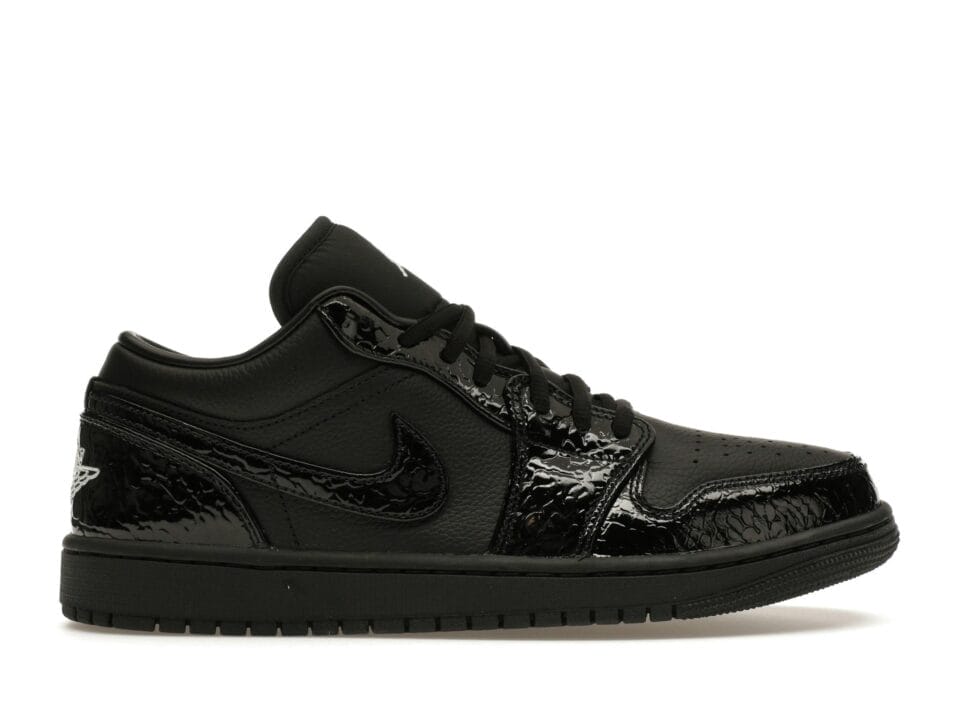 Jordan 1 Low SE Patent Elephant Black Women's Trainers - HJ7743-010