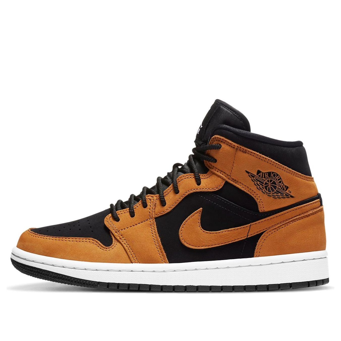 Women's Air Jordan 1 Mid Desert Ochre Leather Trainers - DB5453-700